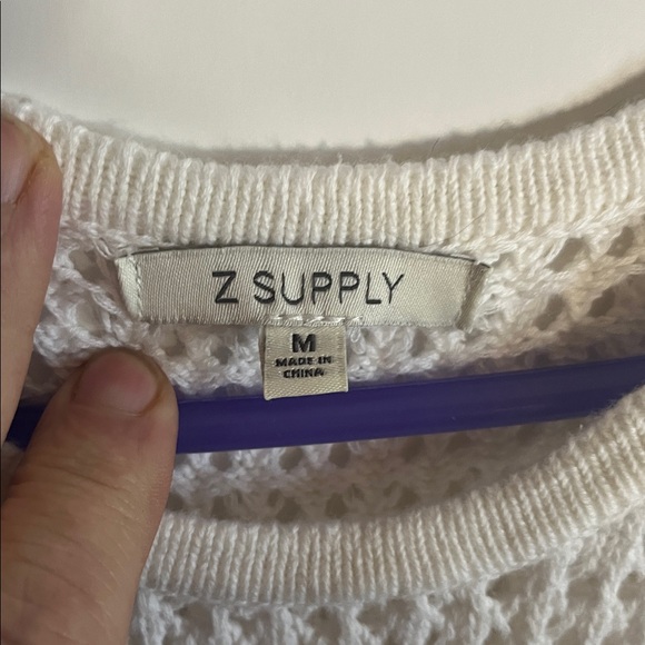 😄Z supply crocheted maxi dress lined off white medium - Picture 2 of 9